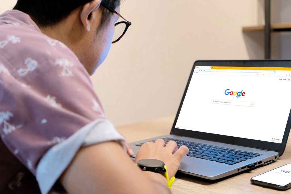 asian men using google search engine