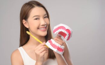 young smiling woman teeth whitening